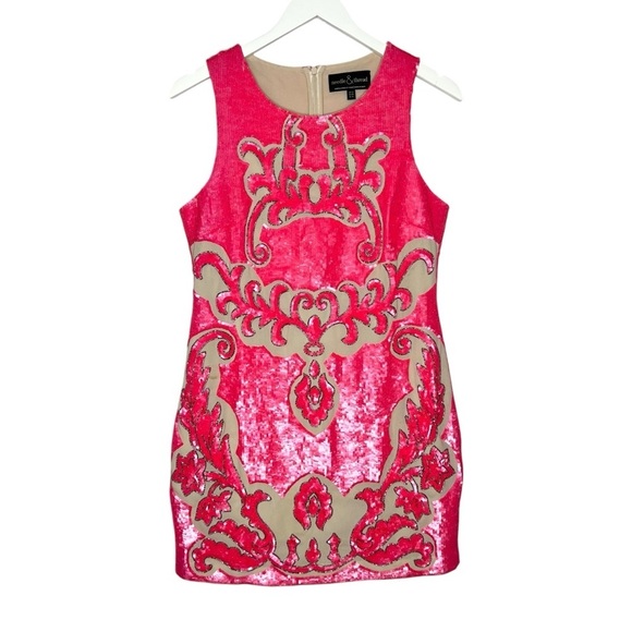 Needle & Thread Sequin Motif Shift Dress Pink Size 8 - Picture 2 of 12